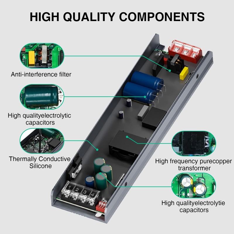 KOSOOM LED Transformer DC 24 V 16.6 A 400 W
