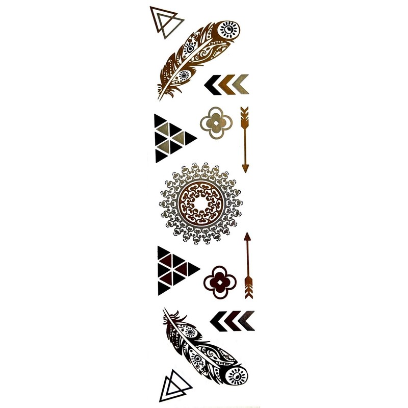 14 Sheets Temporary Gold and Silver Tattoo Bracelet Tattoo Metallic