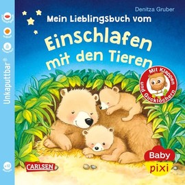 Baby Pixi (unkaputtbar) 96: Mein Lieblingsbuch vom Einschlafen mit den Tieren: Ein Baby-Buch mit Klappen und Gucklöchern ab 1 Jahr