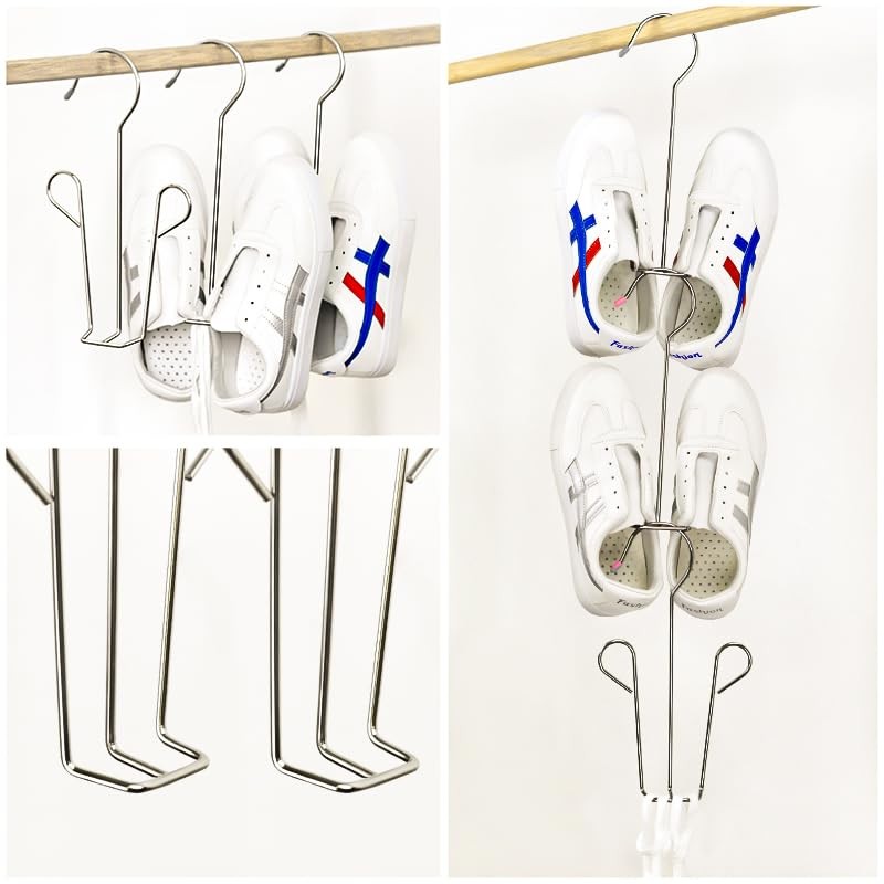 Stainless Steel Shoe Drying Rack 4 Pack, Shoe Hanger(A)