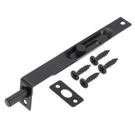 PATIKIL Flush Bolt 6" x 0.71", Stainless Steel French Door Lock Concealed Slide Double Door Latch for Wood Composite Double Door, Black