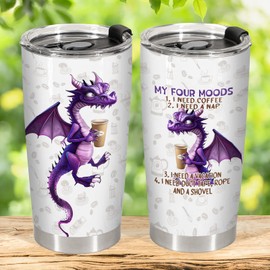 34HD Dragon Gifts for Dragon Lovers, Four Moods Dragon Tumbler with Lid, 20 Oz Tumbler, Dragon Coffee Cup, Dragon Gifts for Women Men