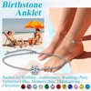 Suplight 925 Sterling Silver Ankle Bracelets for Women Crystal Pridot