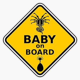 Magnet Alien Baby On Board Magnetic Vinyl Sticker 5"