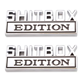 CARRUN 2 Pcs SHITBOX Edition Emblem Car Side Rear Front Hood Trunk Door Badge 3D Decal Sticker Fit for Car Truck SUV CR-Edition CR-Edition