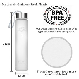 Sports Water Bottle BPA Free Plastic Wide Mouth Slim Frosted Cup with Leak-proof Lid for Running Gym Yoga Outdoors 280ml