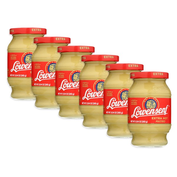 Lowensenf Mustard Xhot, 9.3 Oz (Pack of 6)