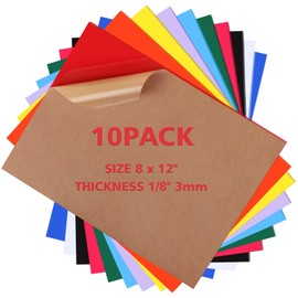 Adrattnay Acrylic Sheets 1/8 Thick, 10Pcs 8 x 12in Colored Acrylic Sheets 3 mm for Laser Cutting, Opaque Acrylic Sheets Acrylic Panel with Protective Paper for Laser Engraving Material DIY Crafts