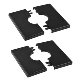 UFURMATE Pipe Wall Covers, 2Pcs ABS Plastics Square Escutcheon Plates Self-Adhesive Pipe Plate Covers Decorative Shower Pipe Covers for 28mm Diameter Pipe Tube Decoration (Black)