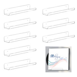 Vinyl Record Shelf Wall Mount,Magazine Display Shelves,Acrylic Album Record Holder Display,Floating Wall Shelves for Bathroom, Bedroom, Living Room, Kitchen