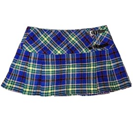 Viper London Blue/Yellow/Green Kilt Skirt Size 14