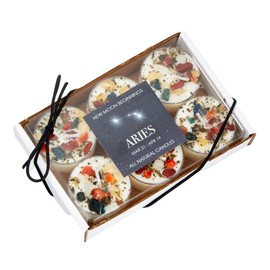 Aries Zodiac Candle (Mar. 21 - Apr. 19) - Soy Candle - All Natural Aromatherapy Candle - Aries Horoscope Candle - Set of 6 Tealights