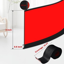 Storystore Flexible Wall Baseboard Molding Trim 4 Inch x 10 Feet, Self-Adhesive Rubber Baseboard for Walls, Peel and Stick Baseboard Trim for Vinyl Wall Base (Black)