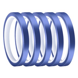 BEASAFY 5 Rolls 10 mm x 33 m Heat Resistant Tape, High Temperature Blue Sublimation Tape, Strong Paste Thermal Tape, Suitable for 3D Printers, Electronic Circuit Boards