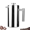 Small Stainless Steel French Press, 12oz Dual-Filter Coffee Plunger Pot
