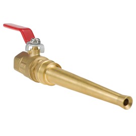 Napredak heavy duty brass GHT 3/4 garden hose valve & 6 Inch Jet Nozzle, shut off valve with high pressure sprayer nozzle for watering, outdoor cleaning,car washing