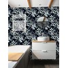 HAOKHOME 93042-3 Peel and Stick Wallpaper Black/Grey Eucalyptus Leaf Floral