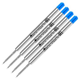 Lanier Combo Pack - 4 Pack - Monteverde® Capless Ceramic Gel™ P41 Ink Refill Compatible with Most Parker® Style Ballpoint Pens - Blue (Extra Fine 0.5mm)