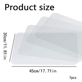 WADY 7Pcs Frosted Clear Flexible Kitchen Cutting Board,17.5 x 12 in Flexible Clear Cutting Mats,Plastic Cutting Board Set for Kitchens, refrigerators, cabinets, and picnics