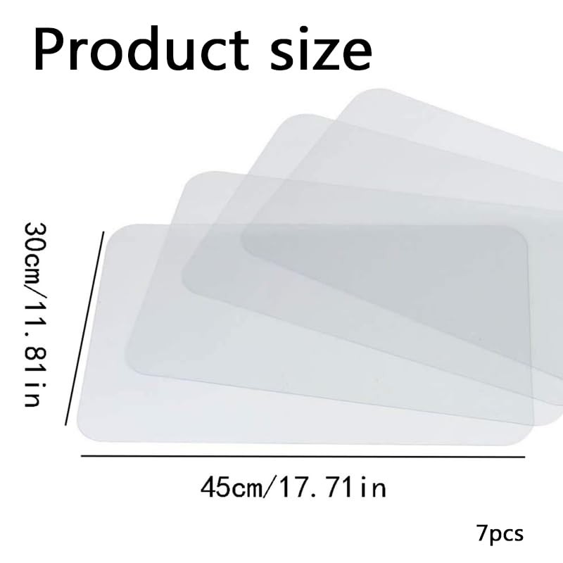 WADY 7Pcs Frosted Clear Flexible Kitchen Cutting Board,17.5 x 12