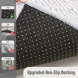 Lynorium Bathroom Rugs 36x24, Thick Soft Absorbent Chenille Bath Mat, Upgrade Backing Non Slip Washable Quick Dry Bath Rugs for Bathroom, Tub and Shower, Home Decor Accessories, White