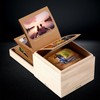 Mini Wooden Pull out Photo Box, DIY 2x3 Album,20 Photos,Natural