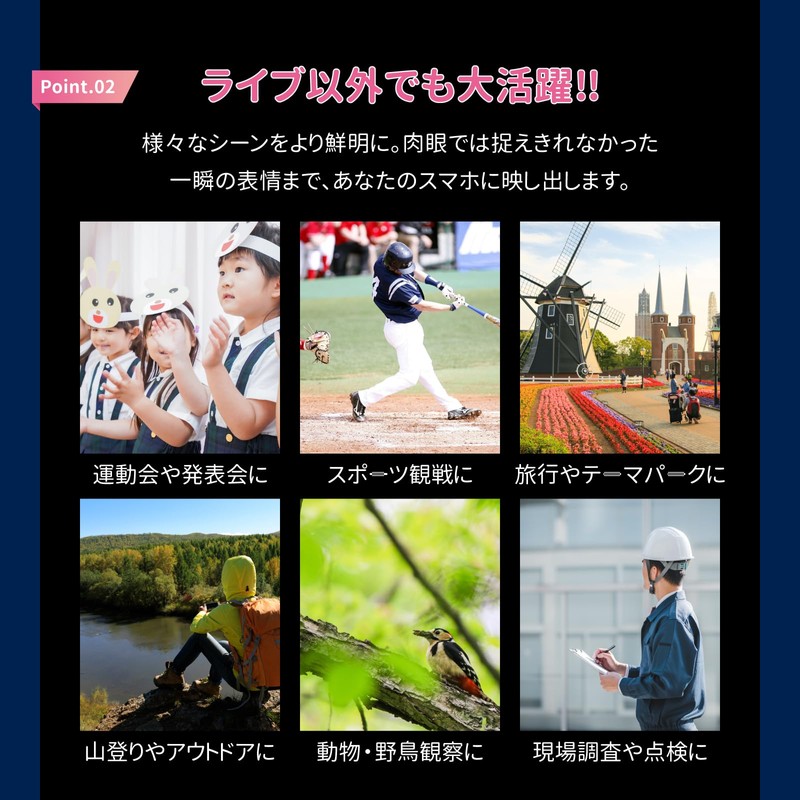 LEPLUS スマホ望遠レンズ「ZOOMEE PRO」22倍ズーム クリップ式 単眼鏡 高コントラスト ケラレ/歪み軽減 LN-SMTL03BK-SK