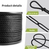 5/16 Inch × 250 FT Black Polyester Solid Braid Rope