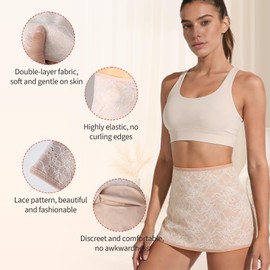 DERAYMI Ostomy Support Garments, Ostomy Wrap Colostomy Bag Covers, Hernia Ostomy Belt for Women Ostomy, Illeostomy, Colostomy, illeostomy, Urostomy Bag Covers (Nude Colored Lace, Medium)