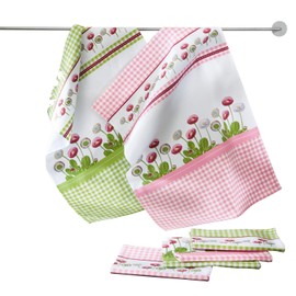 Erwin Müller 6-pk dish towels cotton deep rose size 50x70 cm