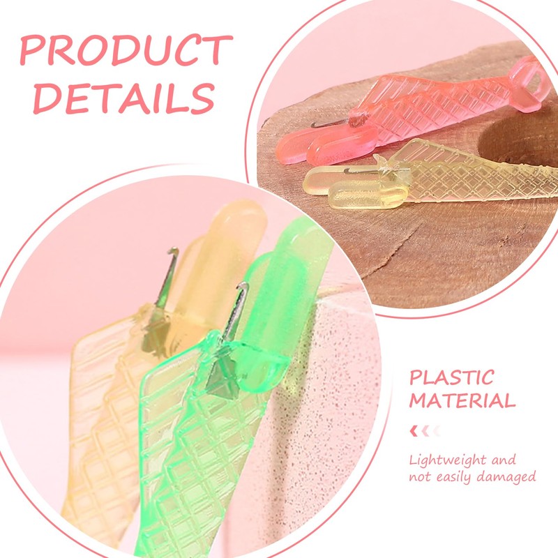 Pack of 9 Mini Fish Needle Threader, Plastic Needle Threader,