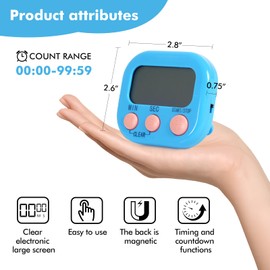 SHEYONGBY 6 Pack Multi-Function Electronic Timer, Learning Management, Suitable for Kitchen, Study, Work, Exercise Training, Outdoor Activities(not Including Battery)