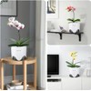 Meshpot Double Layer Plastic Imitate Ceramic Orchid Planter, Set of