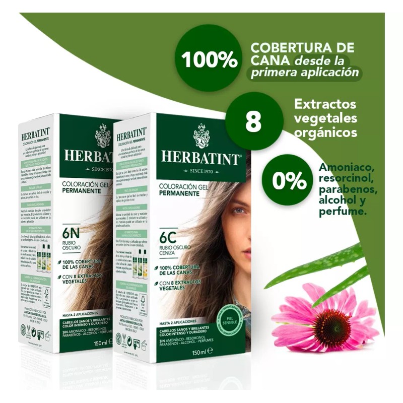 Herbatint 6n+6c Rubio Oscuro+castaño Oscuro Cenizo Pck 2pzas