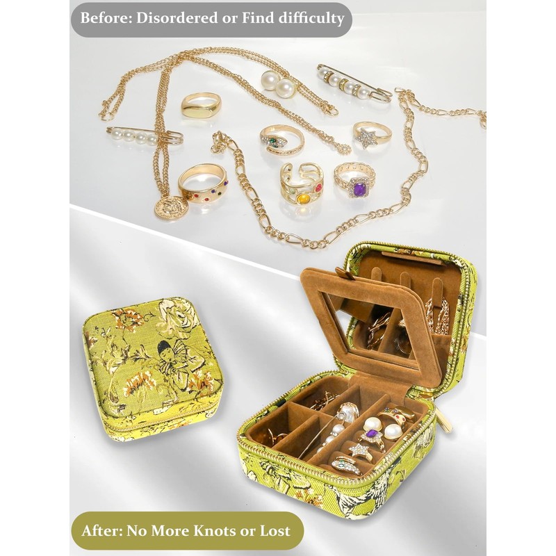 Small Travel Jewelry Box for Women - Mini Jewellery Organizer