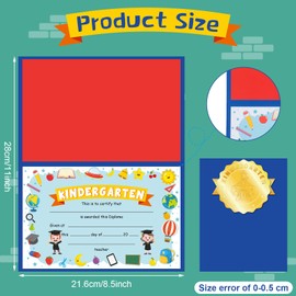 Jutom 72 Pcs Bulk Kindergarten Diplomas Graduation Award Certificates 2025 Classroom Activities Certificate for Kids Students Teachers Supplies(Blue Kindergarten)