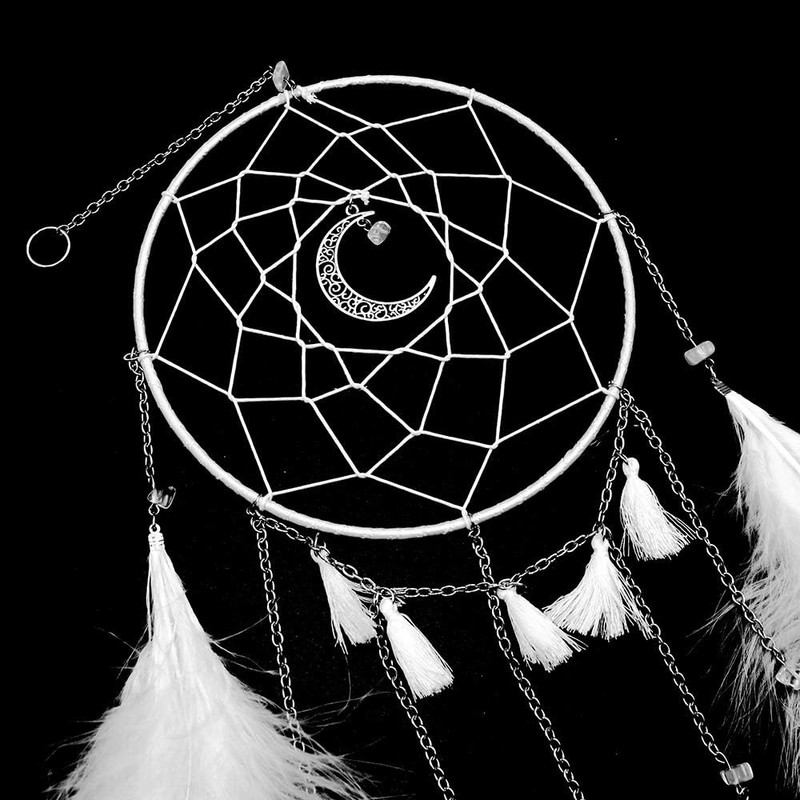 Shiwaki Moonlight Feather Dream Catcher, Handmade Dream Catchers for Bedroom