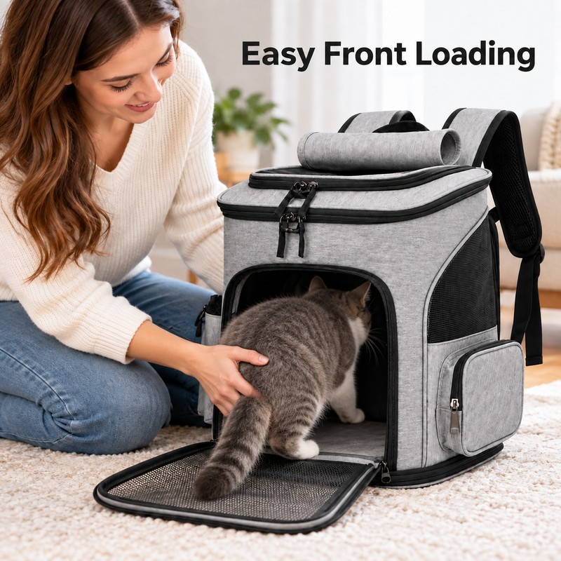 Expandable Pet Carrier Backpack for Cats & Small Dogs –