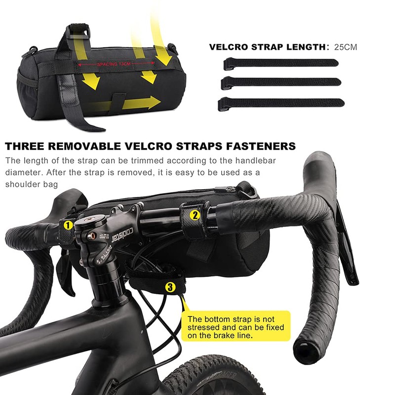 Rhinowalk Bike Handlebar Bag, Bicycle Front Bag Frame Storage Roll