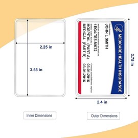 New Medicare Card Holder Protector Sleeves，12Mil Clear PVC Waterproof Medical/Credit Card, Business/Social Security Card Protector - Number of Items: 10
