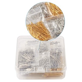 Craftdady 1600Pcs Mixed Colors Head Pins Ball Head Pins Flat Head Pins Wire Disc Headpins for Beading Jewelry Making