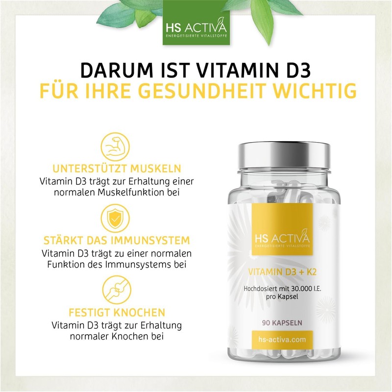HS ACTIVA Vitamin D3 K2 High Dose - Vitamin D3