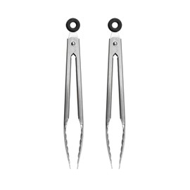 Elements 7" Mini Stainless Steel Tongs - Set of 2