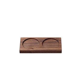 CrushGrind Salt and Pepper Mill Tray - Holder - Tabletopper (Walnut, 2 spots)