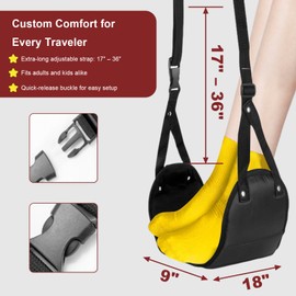 Airplane Foot Rest, 2Pack (Memory Foam) Plane Foot Hammock, Adjustable Portable Leg Rest for Airplane Travel, Relax Your Feet Foot Rest for Air Travel for Long Flight