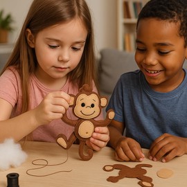 FabricLA Felt Monkey Craft Kit – Beginner Sewing Project for Ages 9 and Up | Easy DIY Felt Animal Kit with All Supplies Included
