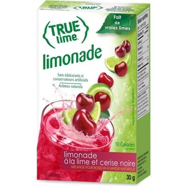 TRUE LIME Black Cherry Limeade Drink Mix (10 Packets) | Made from Real Limes | No Preservatives, No Artificial Sweeteners, Gluten Free | Water Flavor Packets & Water Enhancer with Stevia (6-Pack)