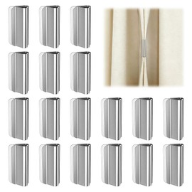 Avvchuy 18 Pairs Magnets Curtain Clips for Closure, Magnetic Closure No Drill Detachable Buckle for Indoor & Outdoor Curtains