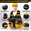 Tool Vest, Electrician Tool Vest for Men, 22 Compartments, Reflective