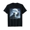 Mystical Wolves Native American Full Moon Mountain 0CAS09 T-Shirt
